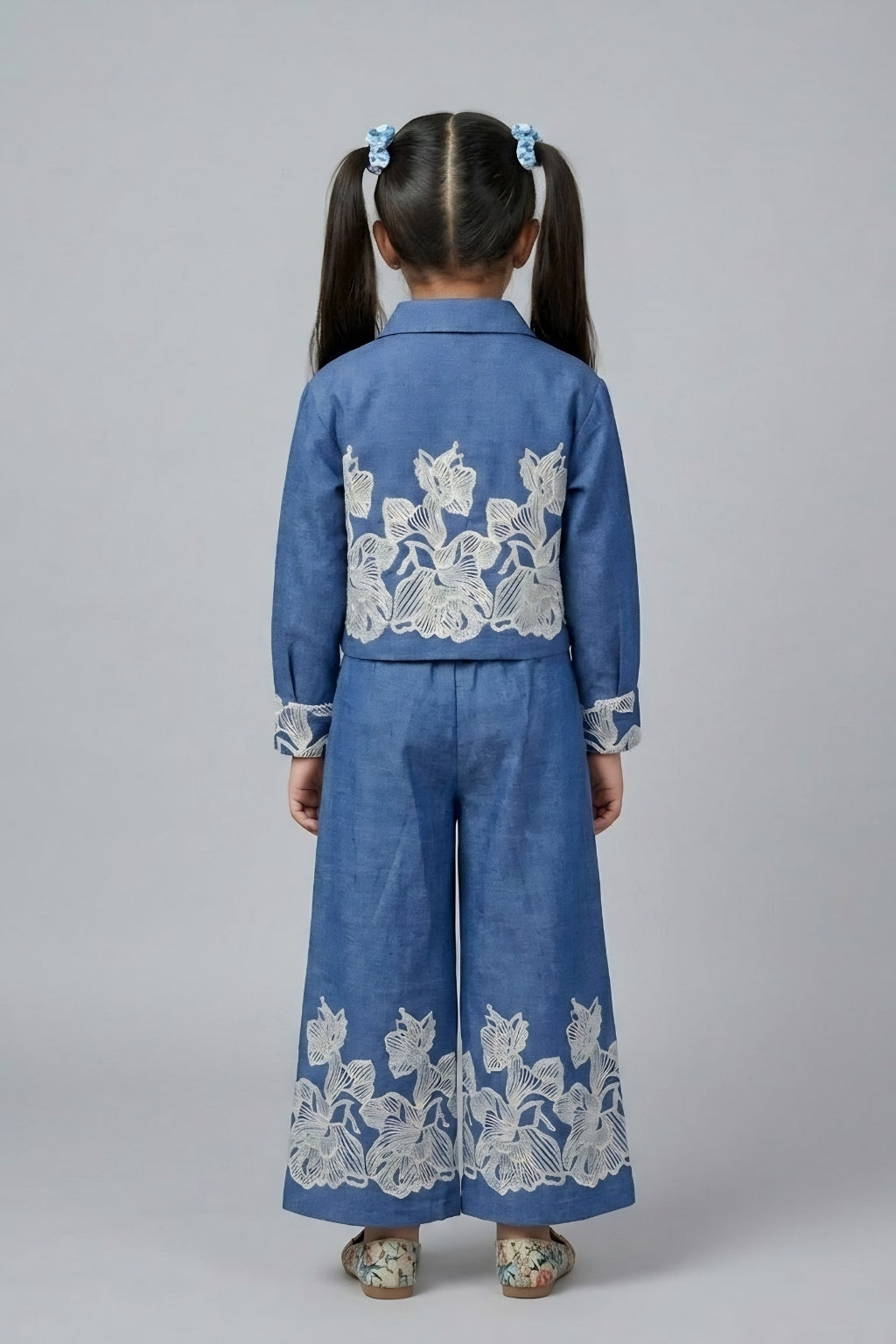 Blue Blossom Embroidered Co-Ord Set 3200