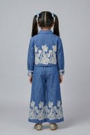 Blue Blossom Embroidered Co-Ord Set 3200
