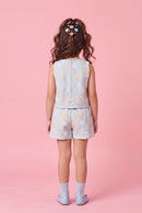 Girls Powder Blue Embroidered Co-Ord Set 3258