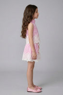 Pink Lace Embroidered Sleeveless Dress SET3265