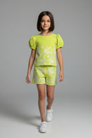 Girls Summer Floral Shorts Co-Ord Set 3271