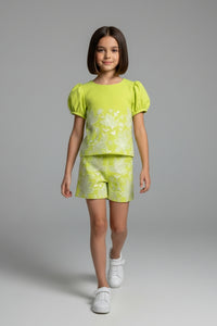 Girls Summer Floral Shorts Co-Ord Set 3271