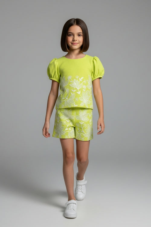 Girls Summer Floral Shorts Co-Ord Set 3271
