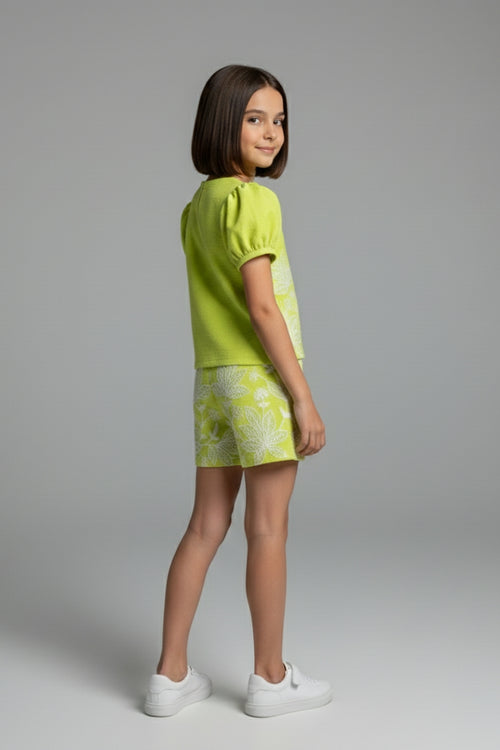 Girls Summer Floral Shorts Co-Ord Set 3271
