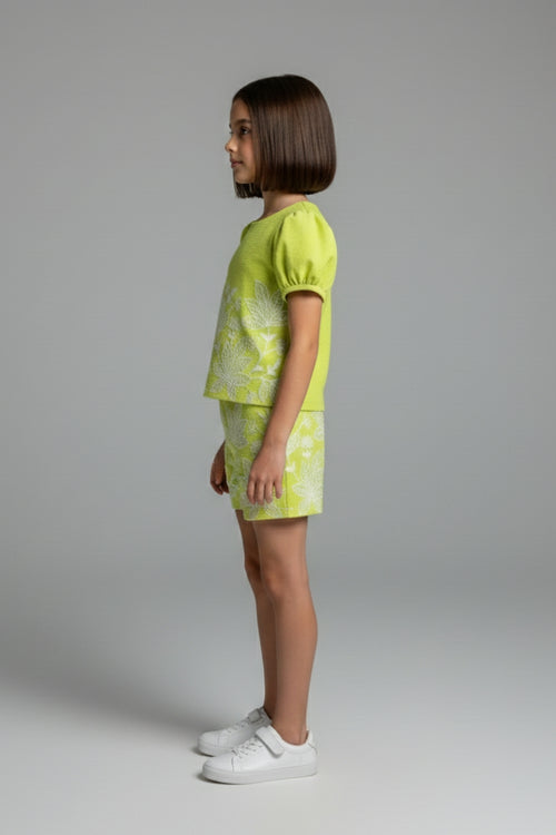 Girls Summer Floral Shorts Co-Ord Set 3271