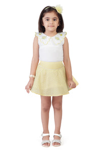 Tiny Girl Yellow Polka Sleeveless Frock
