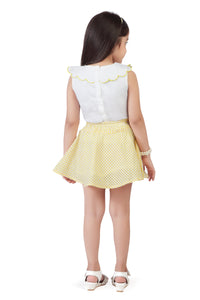 Tiny Girl Yellow Polka Sleeveless Frock