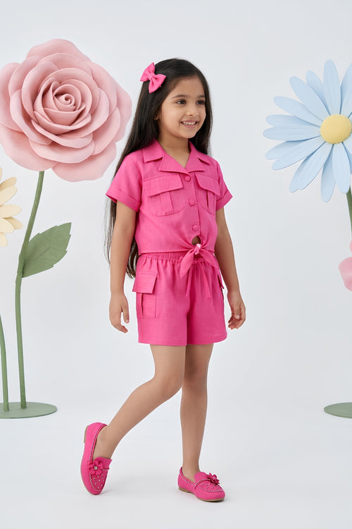 Hot Pink Utility Co-Ord Set 2028