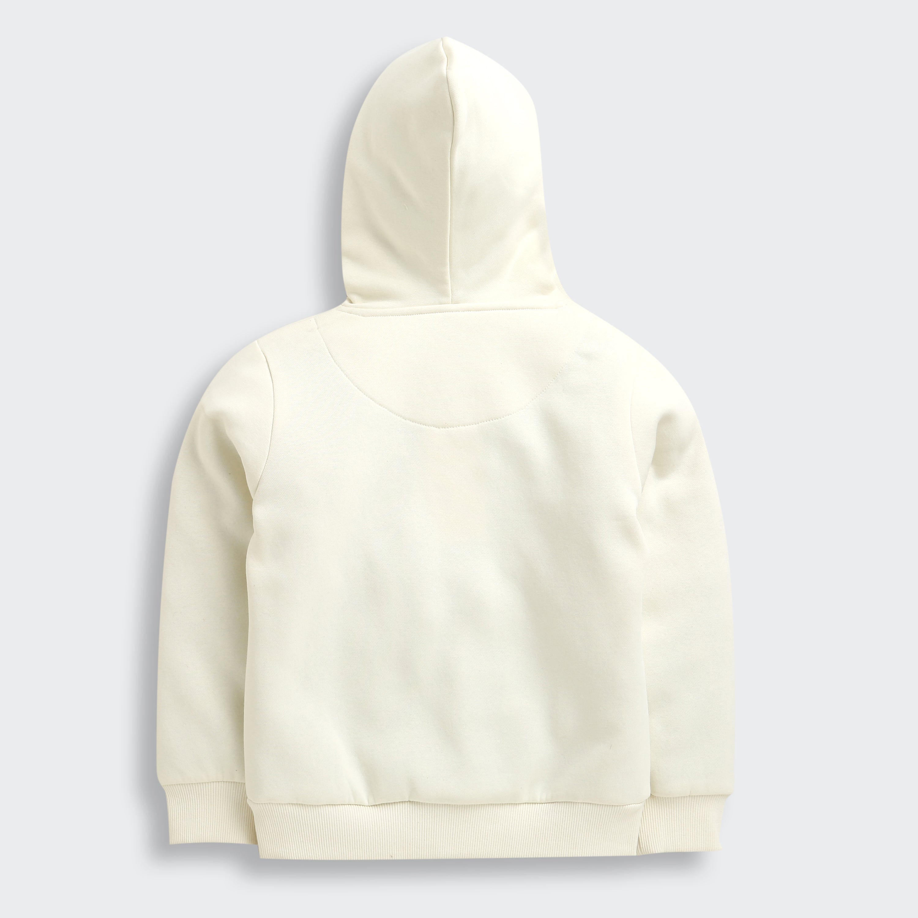 Tiny Girl Cream Floral Embroidered Zip-Up Hoodie For Girls | Winter Wear Sweatshirt | Kids