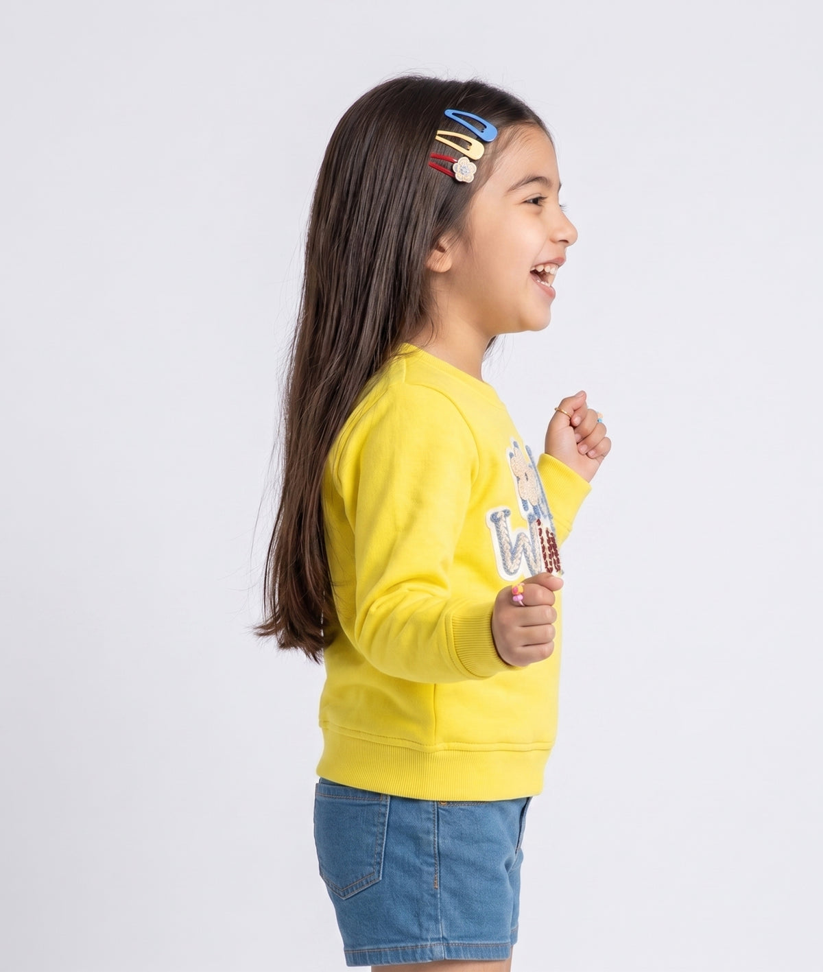 Yellow Hello Winter Graphic Sweatshirt SS1113