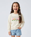 Off White Floral Appliqué Sweatshirt SS1133
