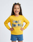 Mustard Graphic Appliqué Sweatshirt SS1133
