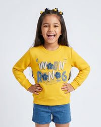 Mustard Graphic Appliqué Sweatshirt SS1133