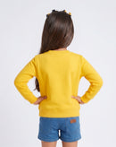 Mustard Graphic Appliqué Sweatshirt SS1133