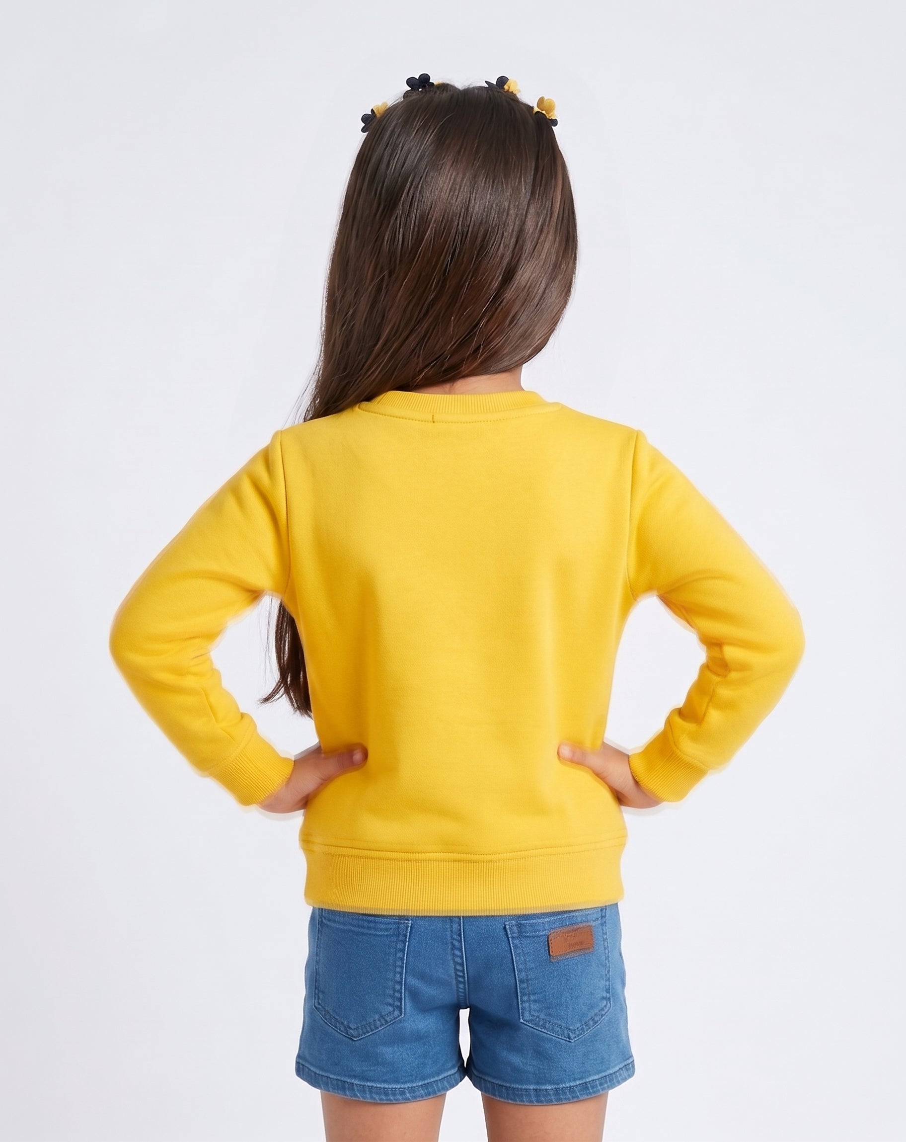 Mustard Graphic Appliqué Sweatshirt SS1133
