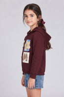 Brown Patchwork Zip-Up Hoodie SS1135