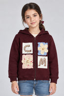 Brown Patchwork Zip-Up Hoodie SS1135