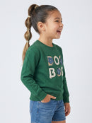 Bottle Green Floral Graphic Sweatshirt SS1136