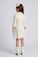 Ivory Belted Double-Breasted Coat Dress TC0020