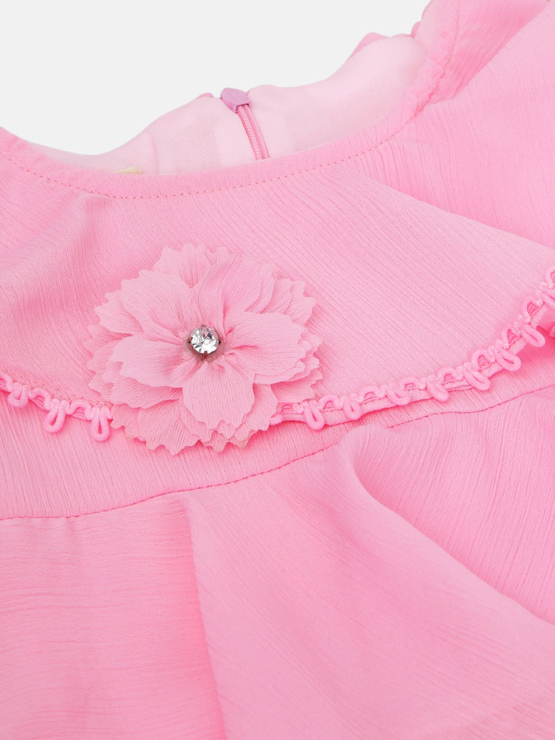 Pink Layered Ruffle Party Top for Girls