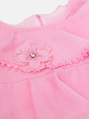 Pink Layered Ruffle Party Top for Girls