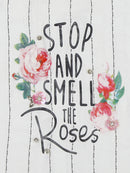 White Embroidered Striped Top for Girls