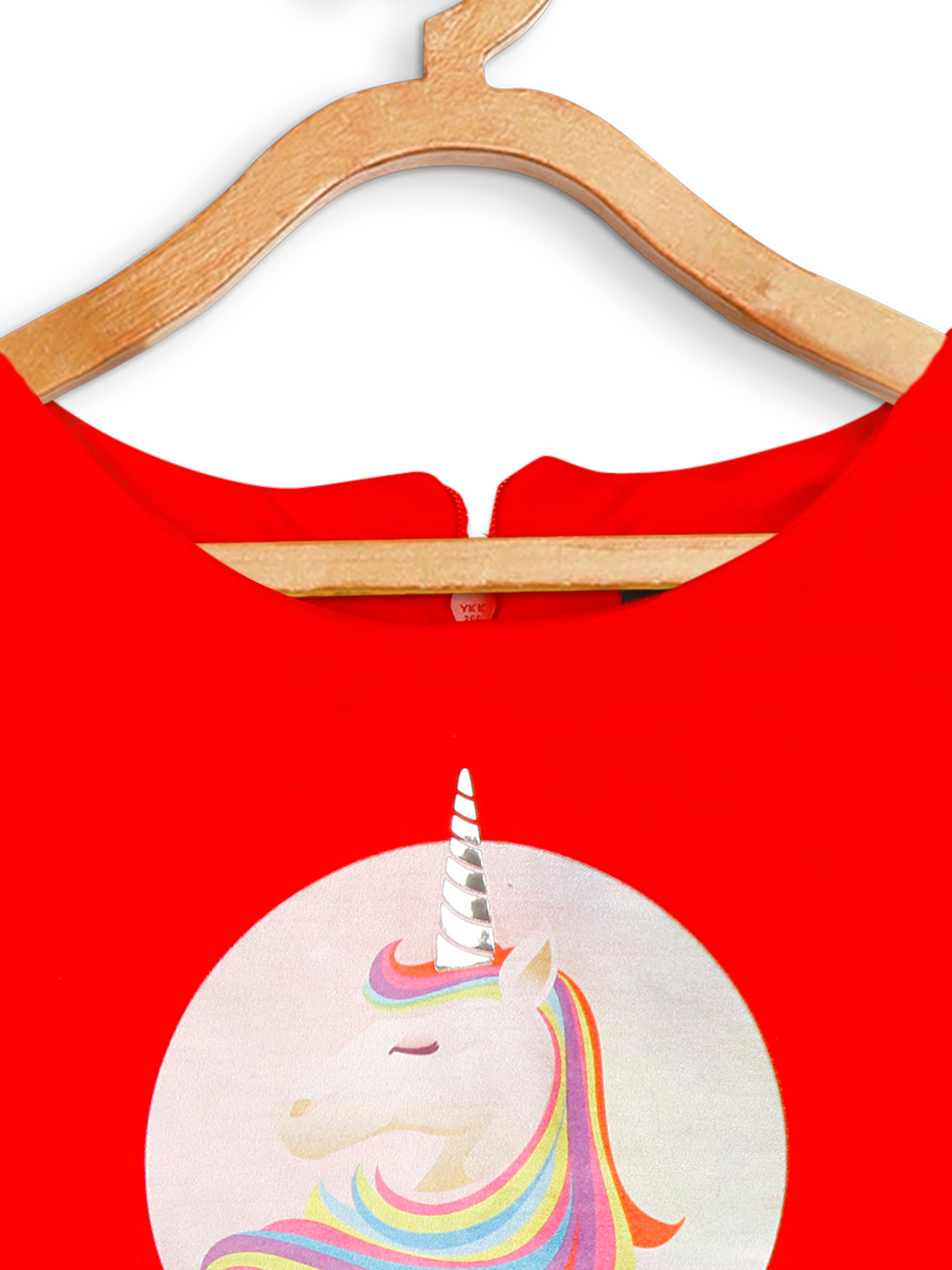 Tiny Girl Sleeveless Unicorn Print Top - Red