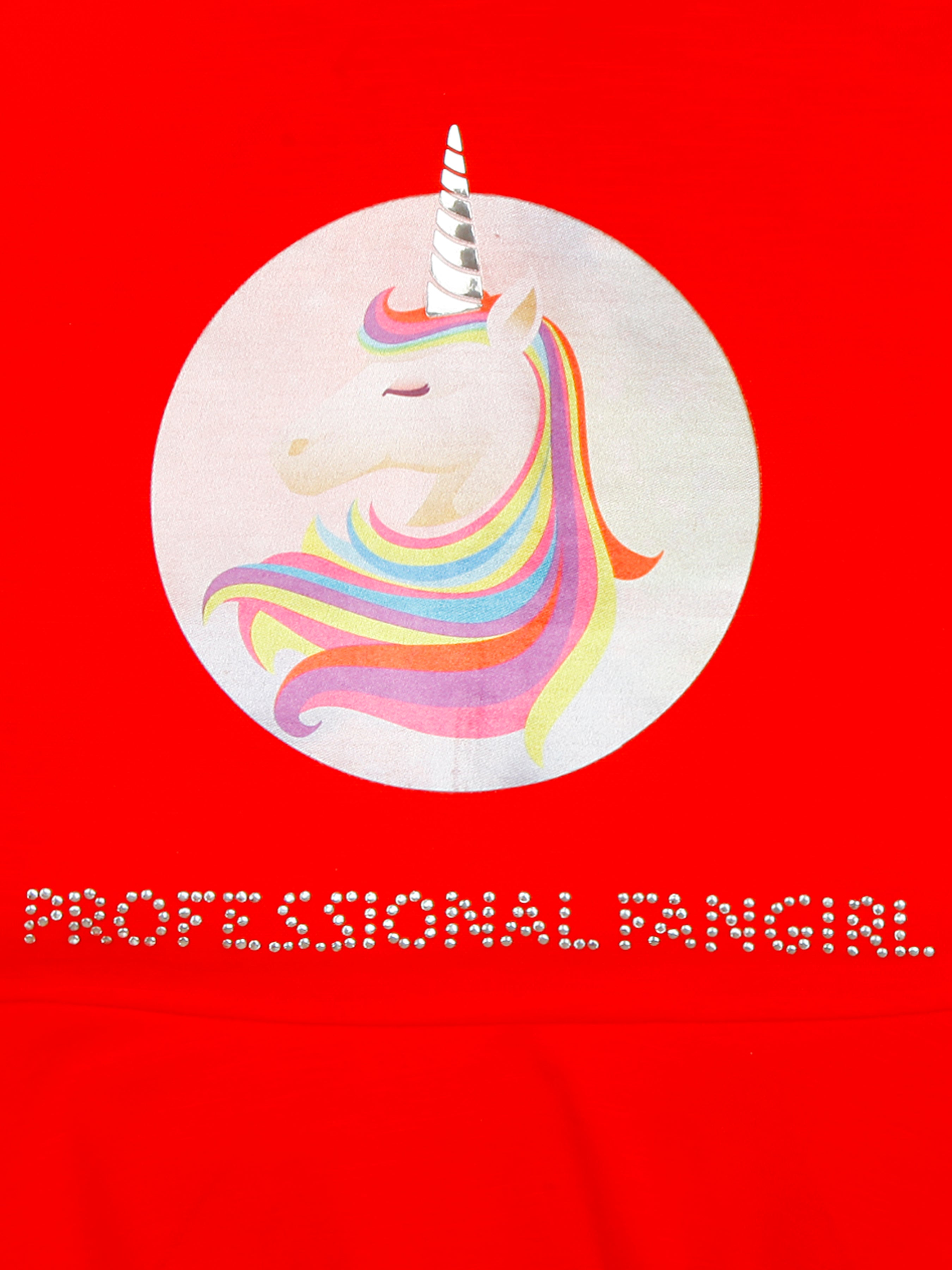 Tiny Girl Sleeveless Unicorn Print Top - Red