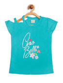 Tiny Girl Cap Sleeves Bella Printed Top - Green