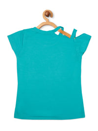 Tiny Girl Cap Sleeves Bella Printed Top - Green