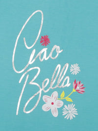 Tiny Girl Cap Sleeves Bella Printed Top - Green