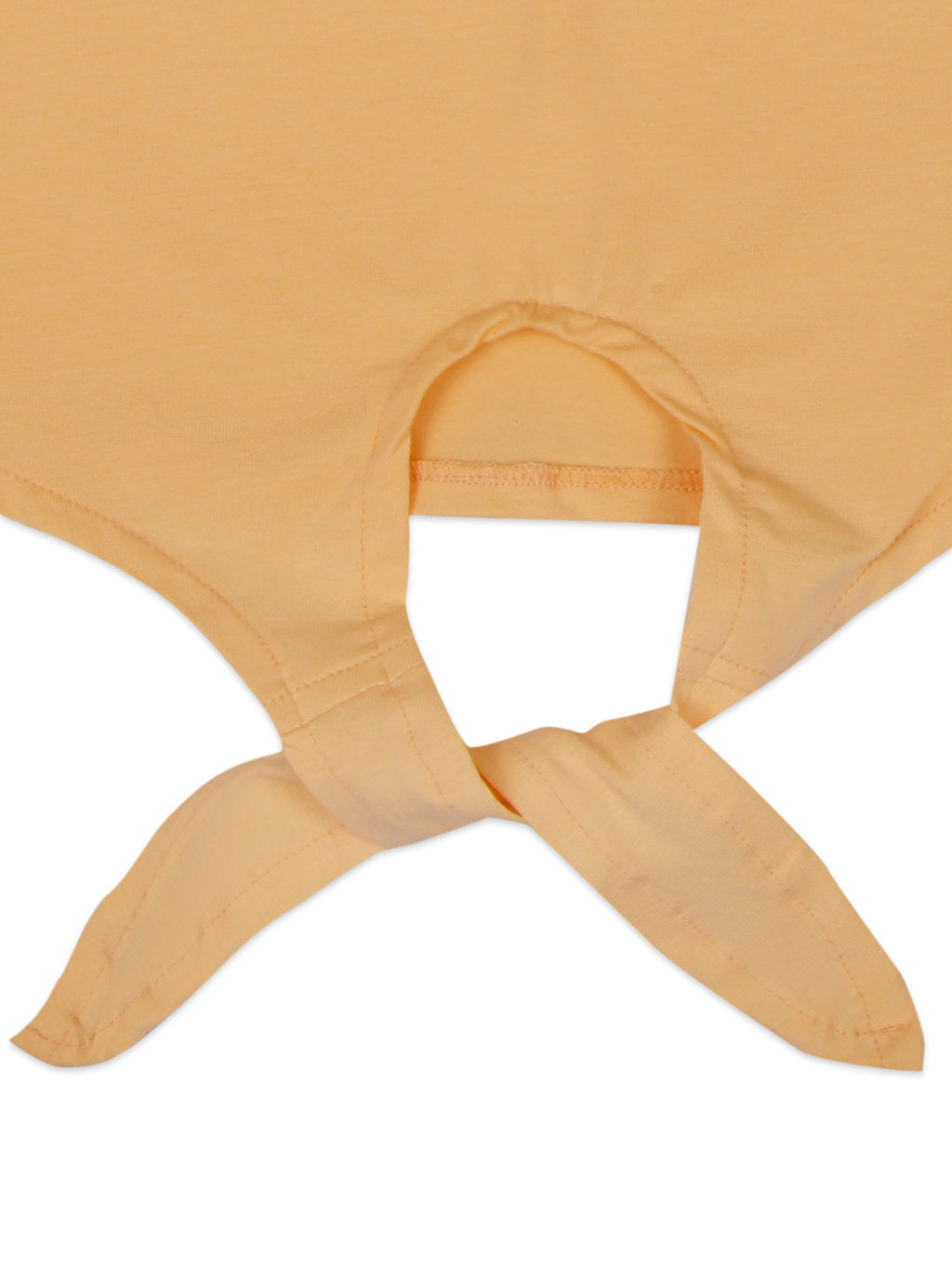 Tiny Girl Peach Hello Print Tie-Up Top