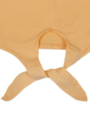 Tiny Girl Peach Hello Print Tie-Up Top