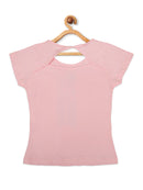 Tiny Girl Graphic Front Tie Crop Top – Pink