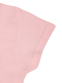 Tiny Girl Graphic Front Tie Crop Top – Pink