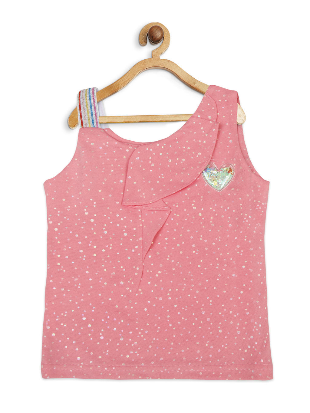 Girls Pink One-Shoulder Casual Top