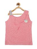 Girls Pink One-Shoulder Casual Top