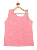 Girls Pink One-Shoulder Casual Top