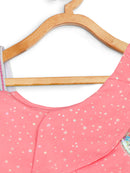 Girls Pink One-Shoulder Casual Top