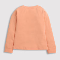 Peach Full Sleeves Sweatshirt – "Amour" Print