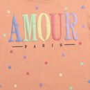 Peach Full Sleeves Sweatshirt – "Amour" Print
