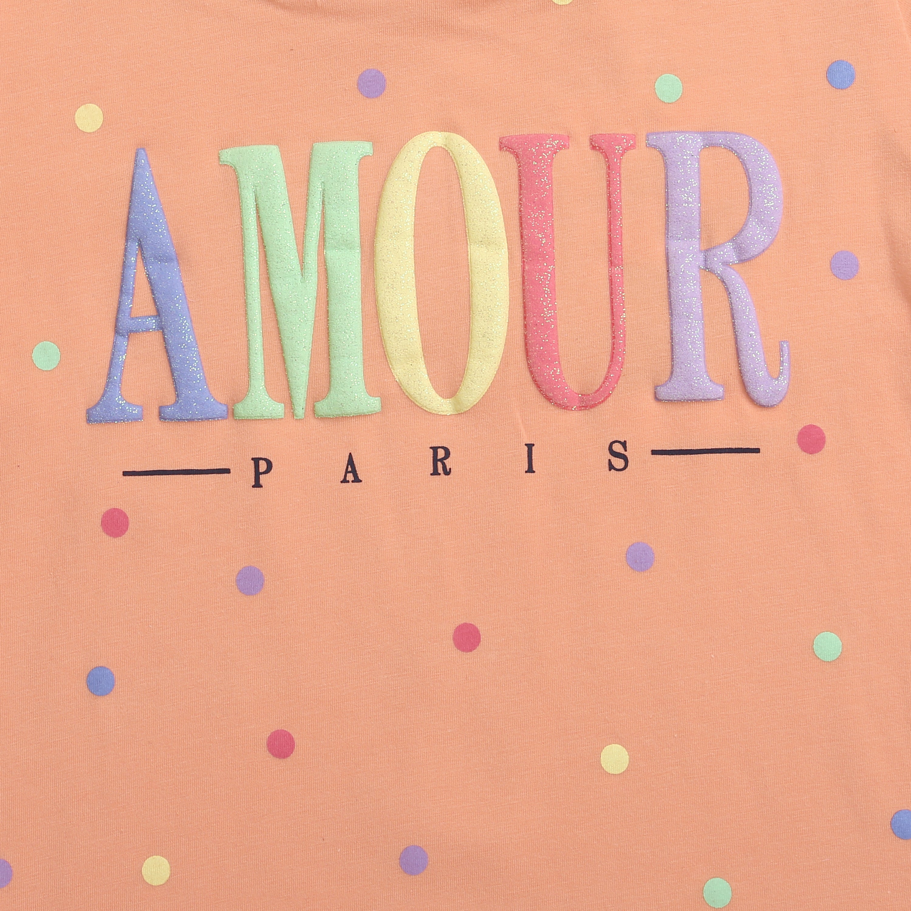 Peach Full Sleeves Sweatshirt – "Amour" Print