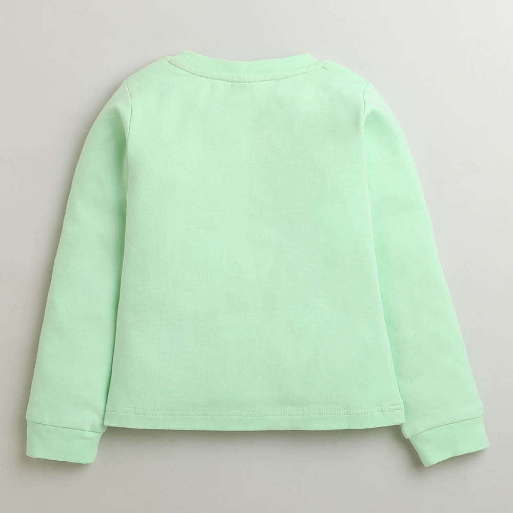 Mint Green "HELLO" Graphic Sweatshirt