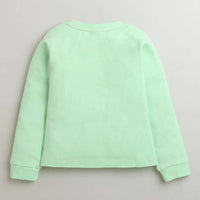 Mint Green "HELLO" Graphic Sweatshirt