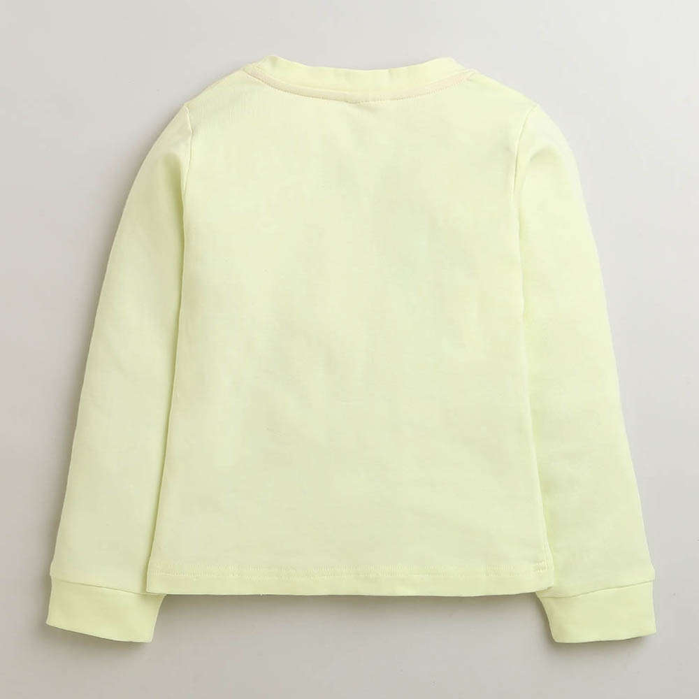 Pastel Yellow "HELLO" Winter Sweatshirt