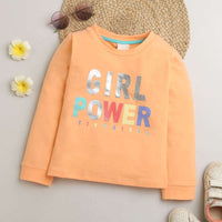 Girl Power Peach Full Sleeve Top