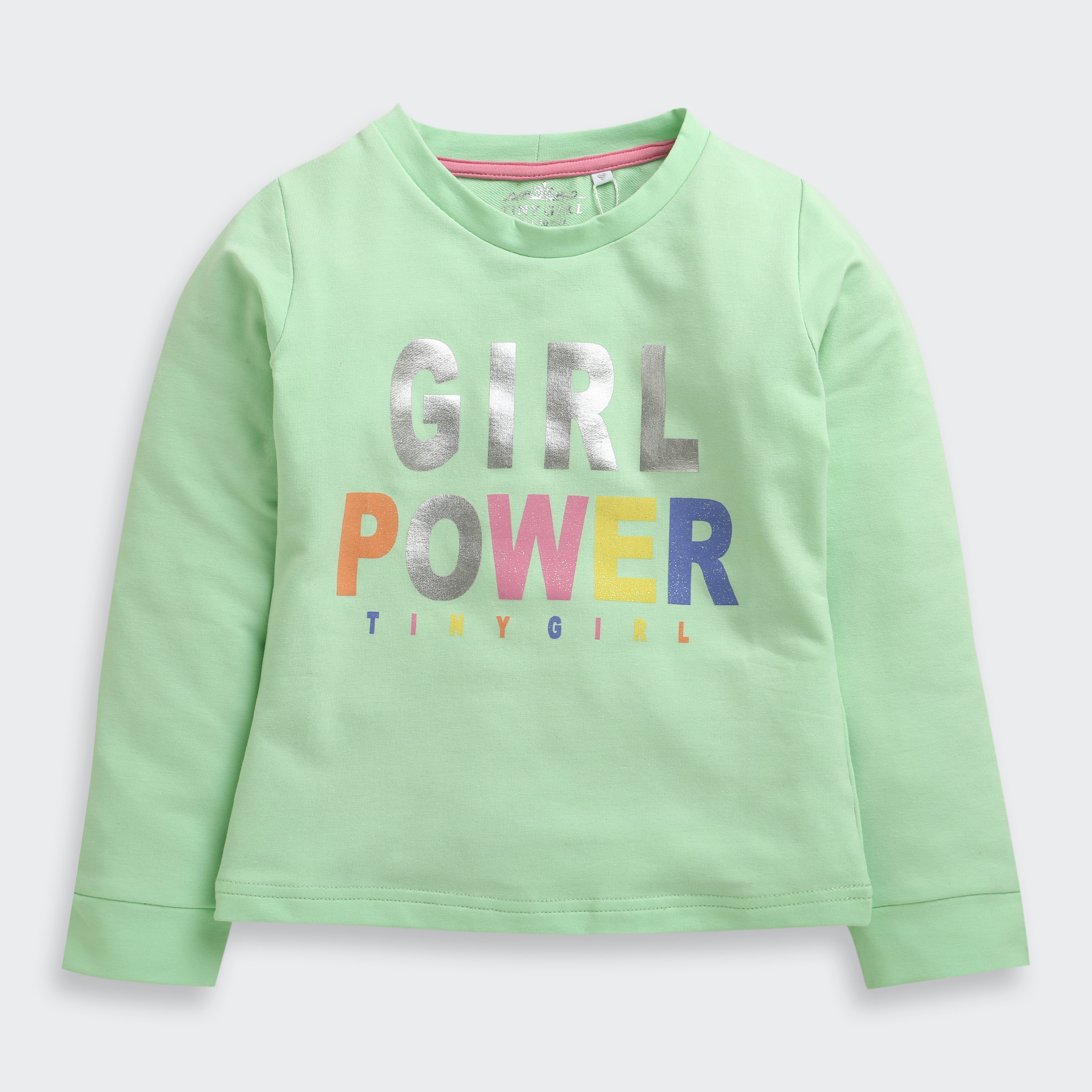 Girl Power Mint Green Full Sleeve Top
