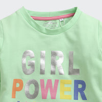 Girl Power Mint Green Full Sleeve Top