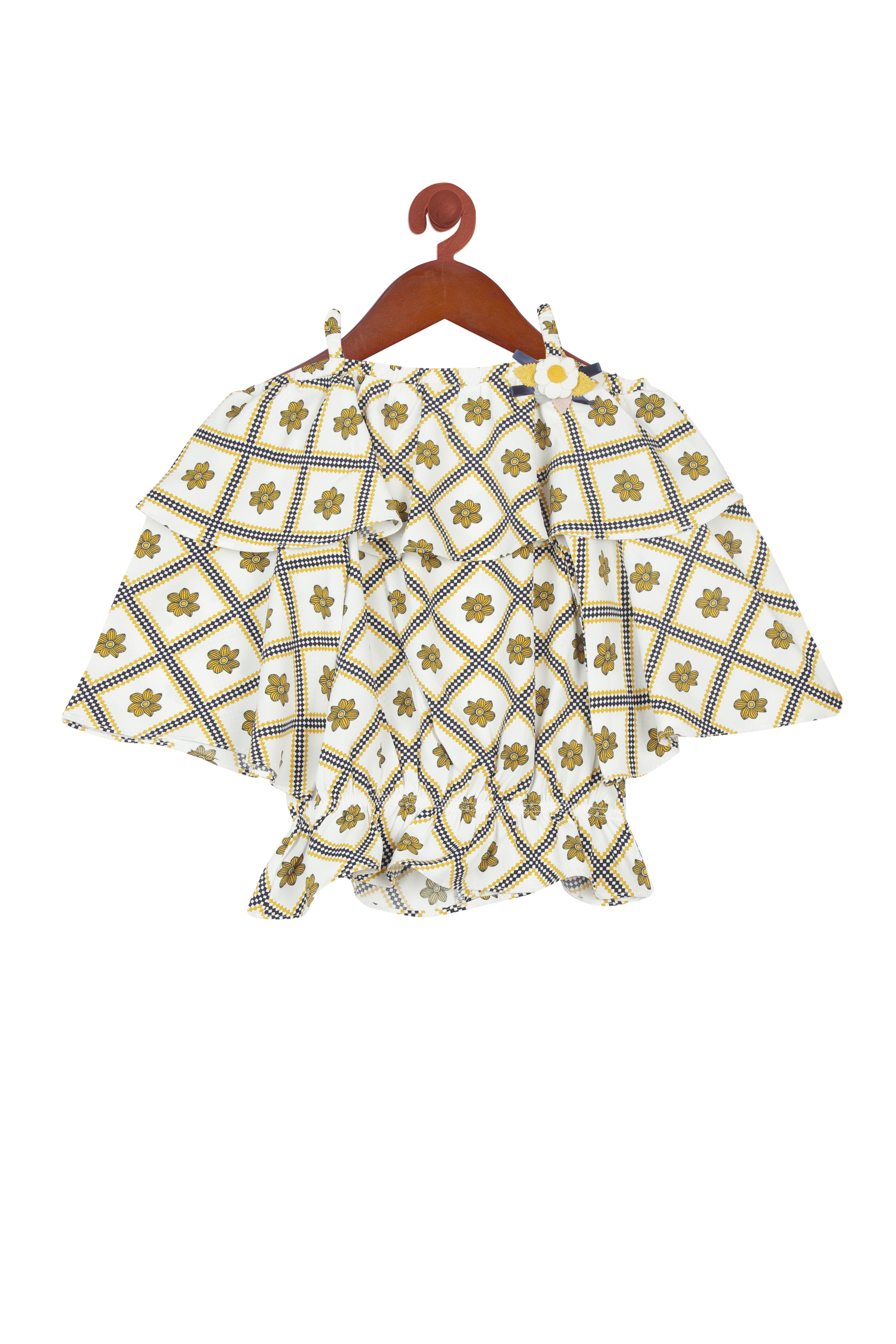 Floral Puff Sleeve Crop Top