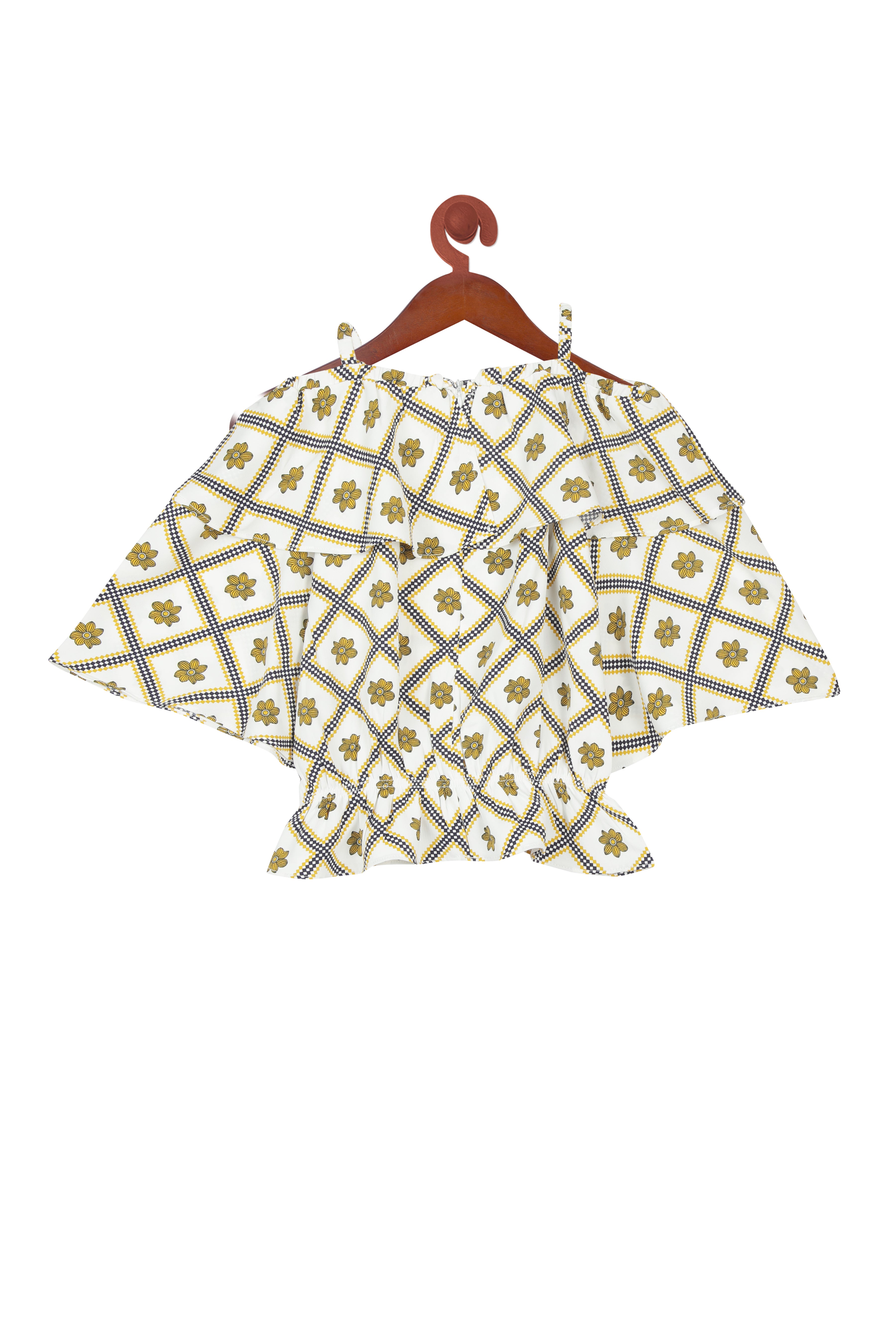 Floral Puff Sleeve Crop Top